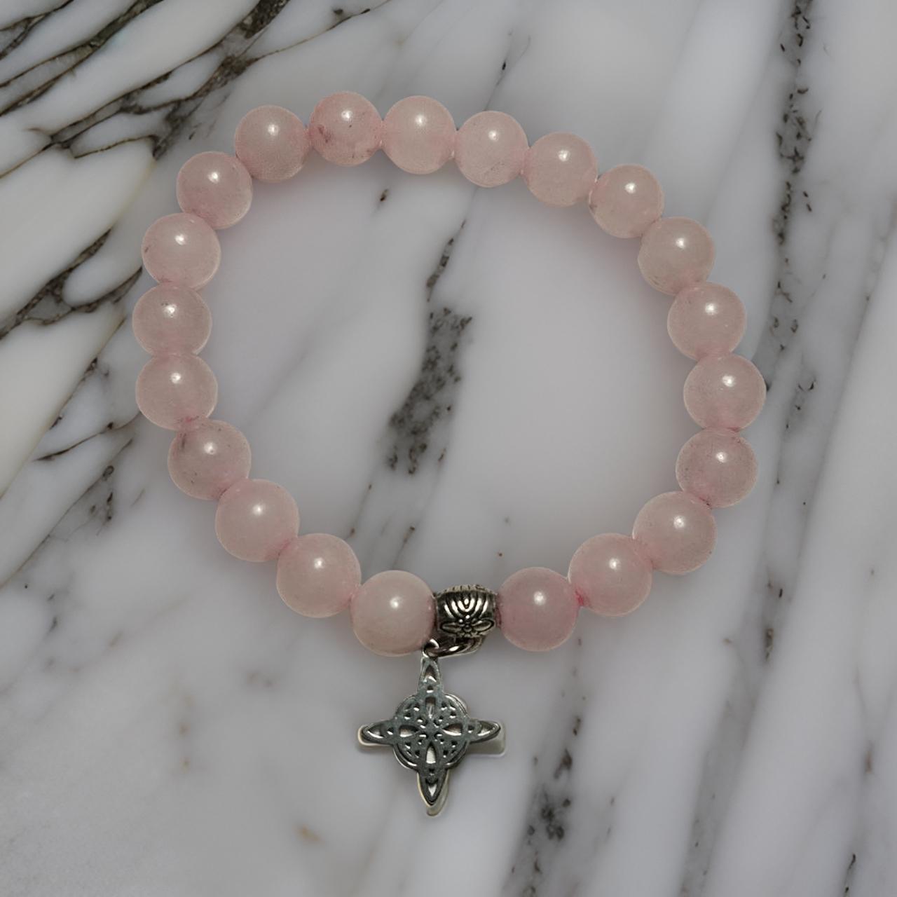 237884amuleto pulsera cuarzo rosa con nudo de brujas